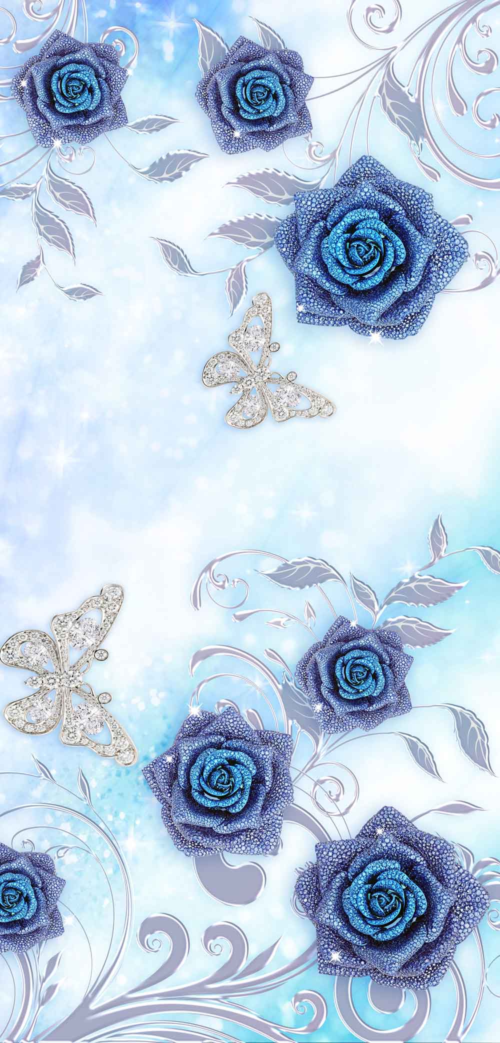 Deep Blue & Gold Agate Refrigerator Stickers | Canvas Groove – view 2