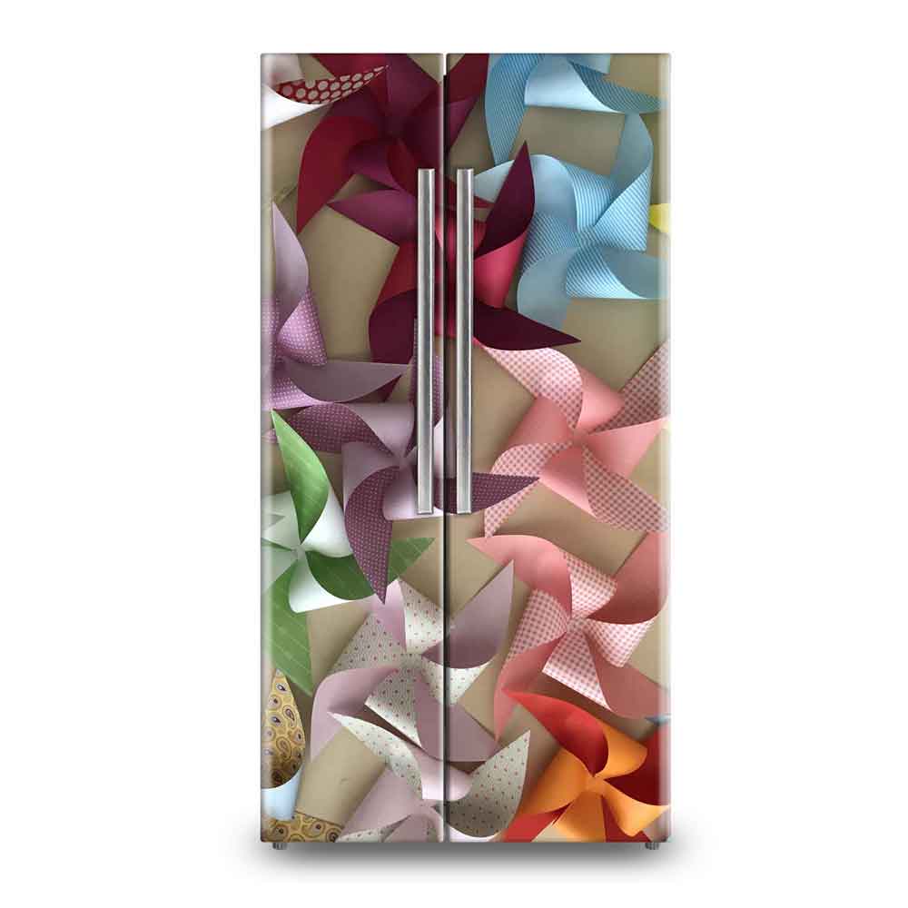 Floral Purple Flowers Fridge Wallpaper | Charming Refrigerator Sticker