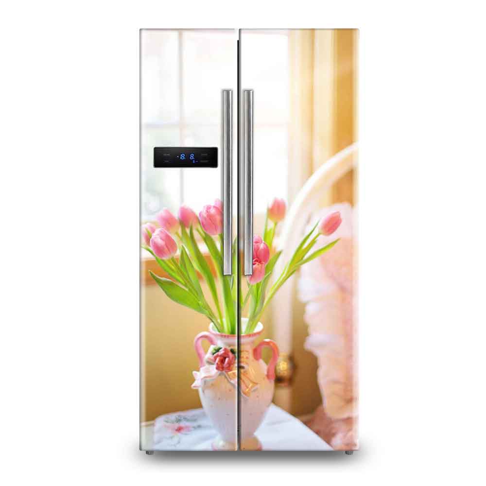 Dark Tropical Floral Fridge Wallpaper | Vibrant Refrigerator Stickers – view 2
