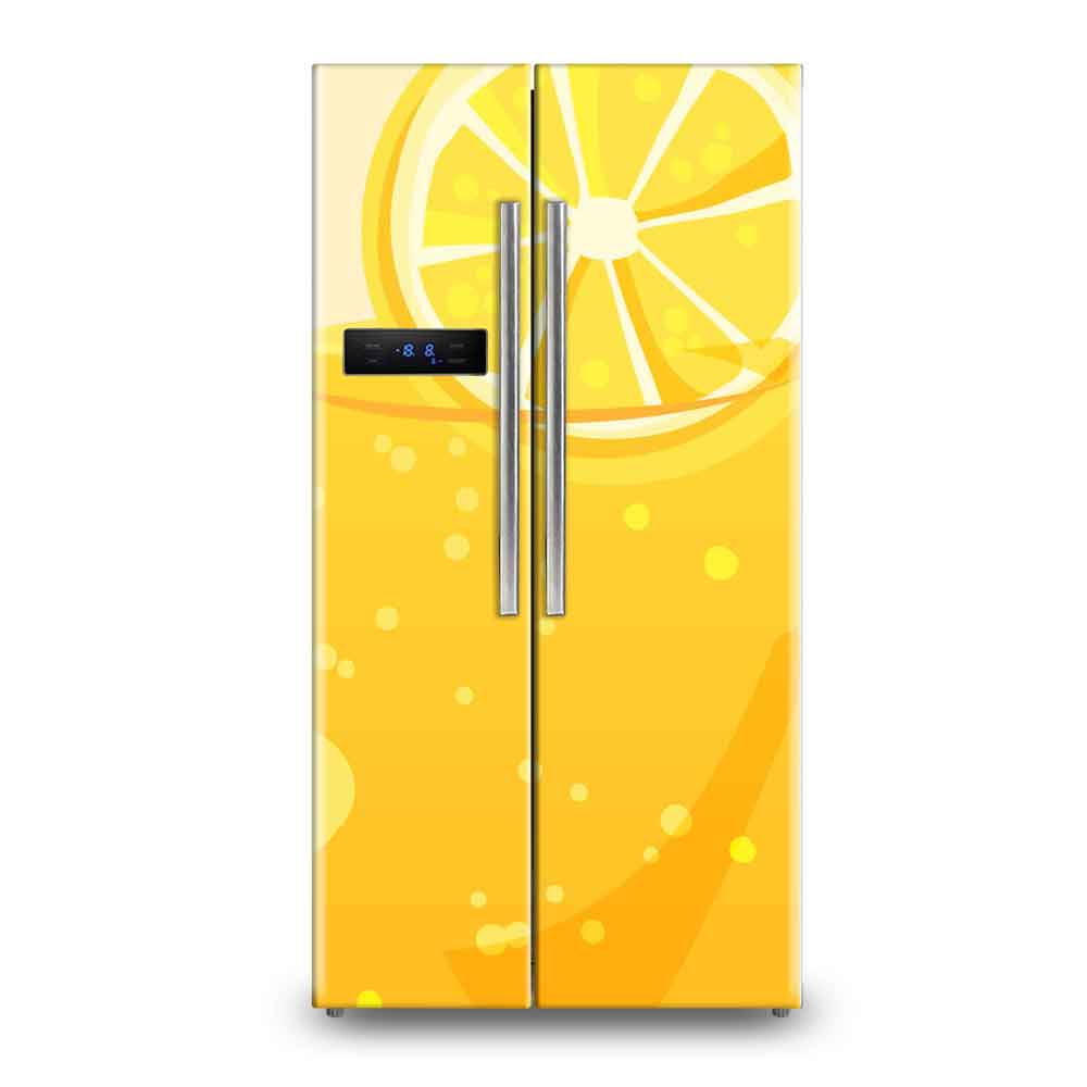 Bright Yellow Sunflower Fridge Wallpaper | Cheerful Refrigerator Stickers