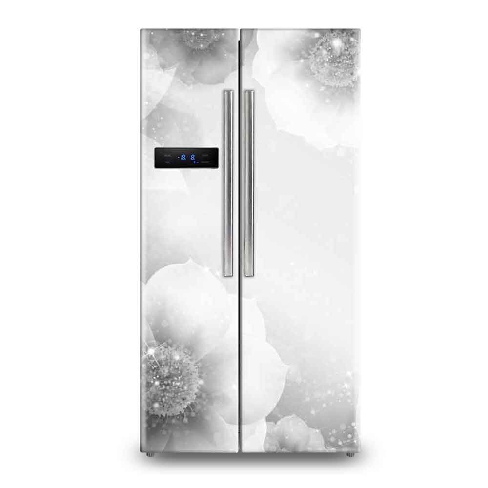 Tropical Green Leaves Fridge Decal Wrap — Nature Inspired Kitchen Sticker India