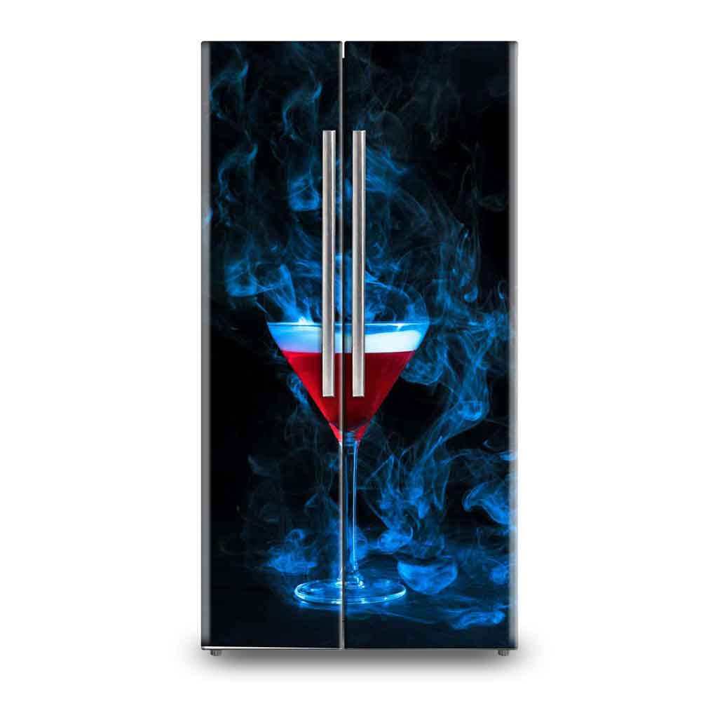Solid Matte Black Refrigerator Sticker Wrap Vinyl | Single Door Fridge Wallpaper