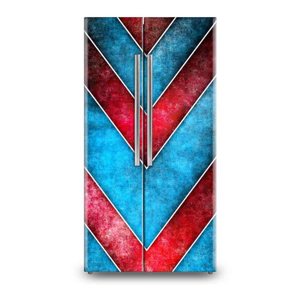 Modern Geometric Fridge Full Body Sticker | 3D Fridge Wallpaper