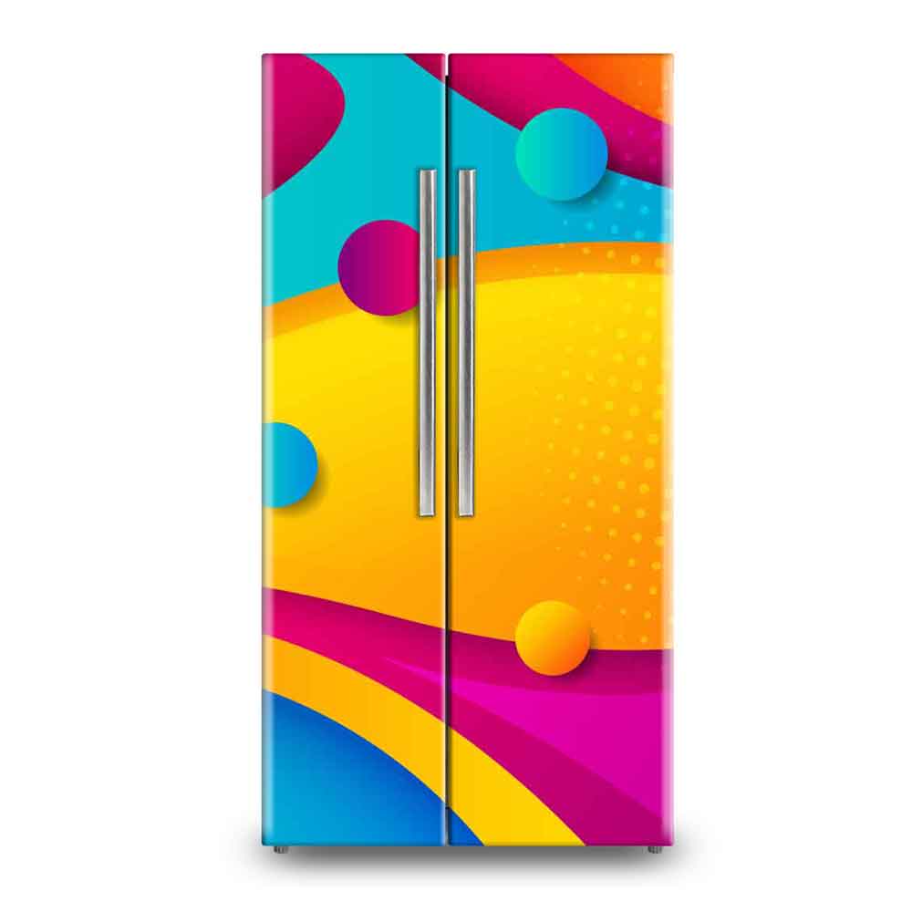 Dramatic Bold Floral Black Background Fridge Wallpaper & Refrigerator Sticker Wrap