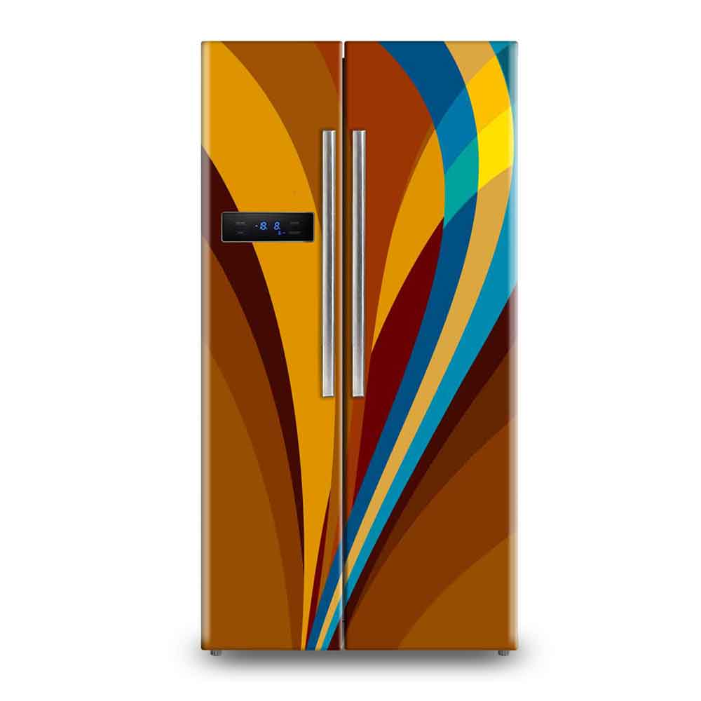 Modern Blue Geometric Hexagon Fridge Sticker - Vinyl Wrap