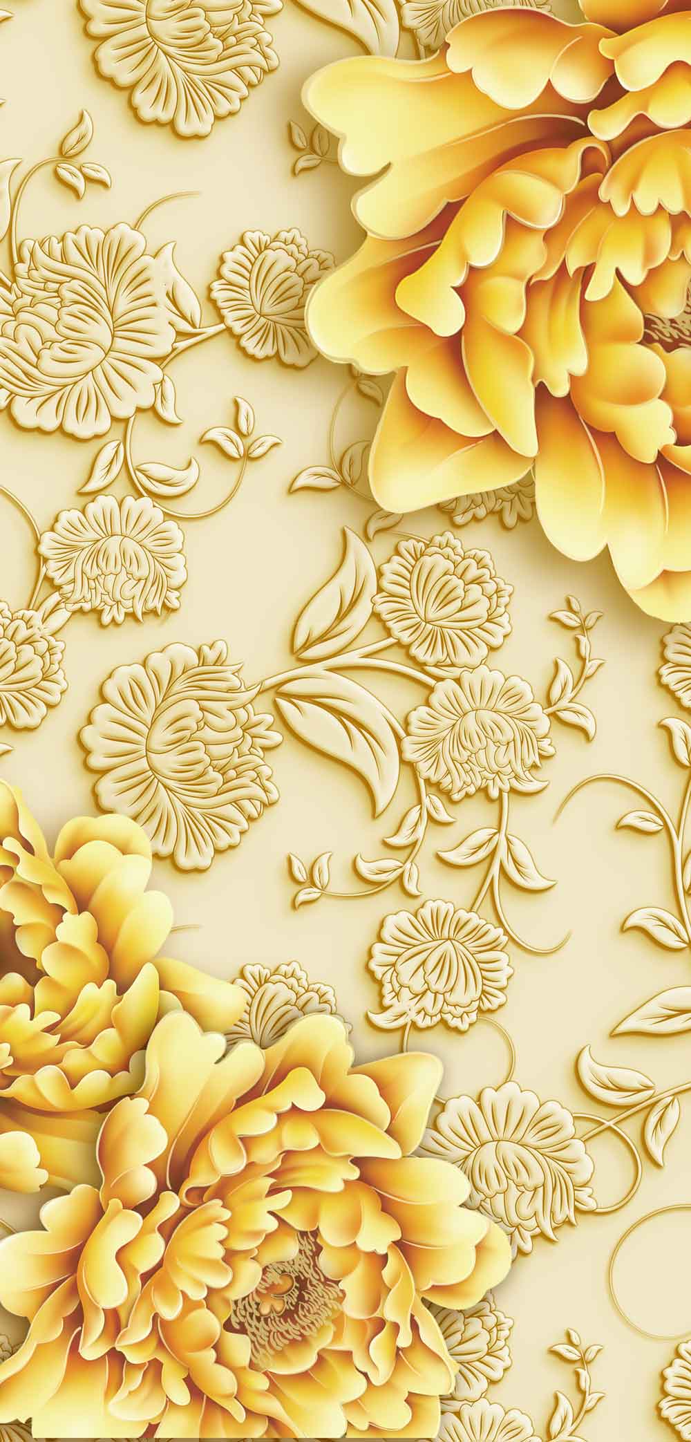 Canvas Groove Gold Marble Fridge Wallpaper | Waterproof Refrigerator Wrap Sticker – view 2