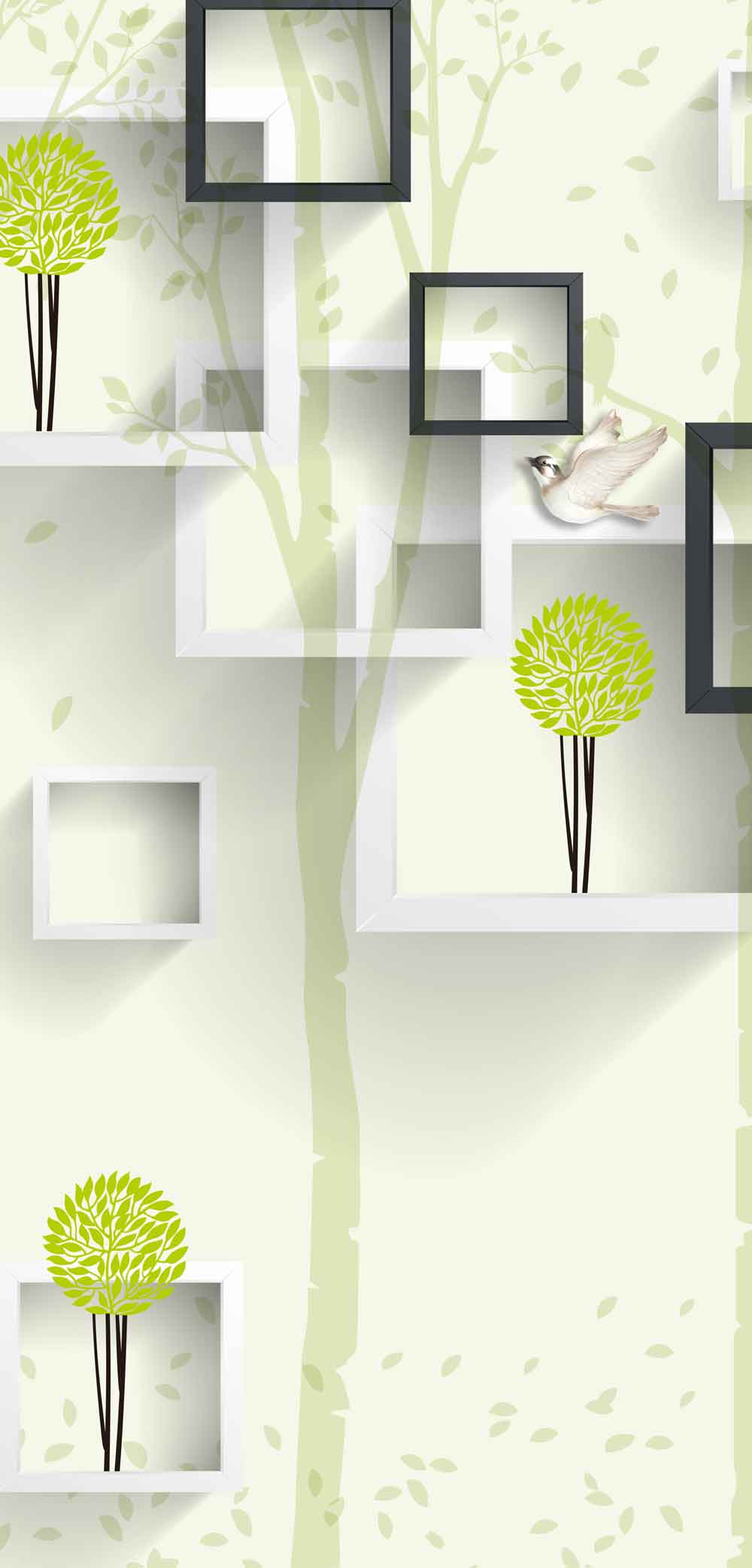 Canvas Groove Tropical Botanical Leaves Fridge Wallpaper | Nature Refrigerator Stickers – view 2