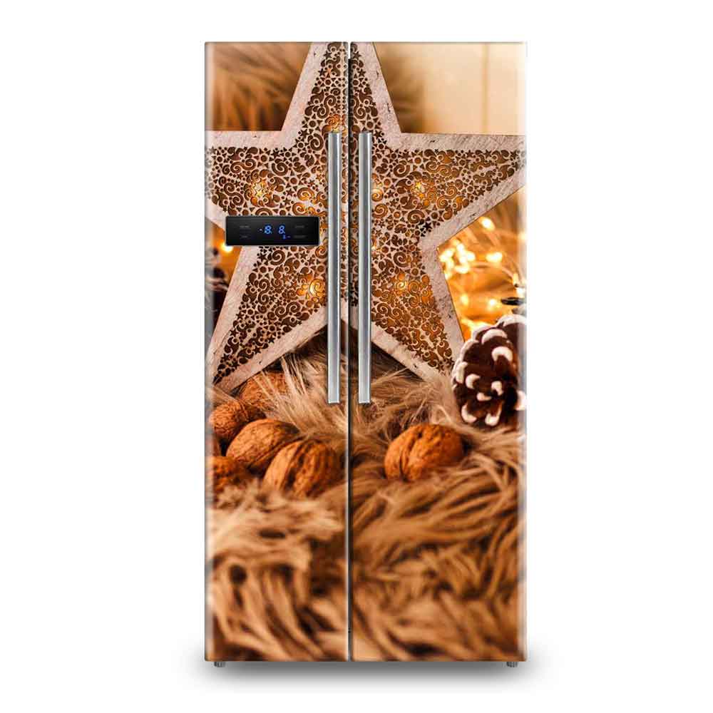 Nature Cascading Waterfall Fridge Wallpaper Sticker - Forest Landscape Vinyl Wrap