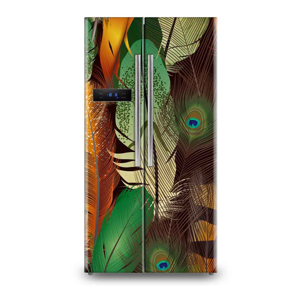 Golden Abstract Art Fridge Sticker Decals