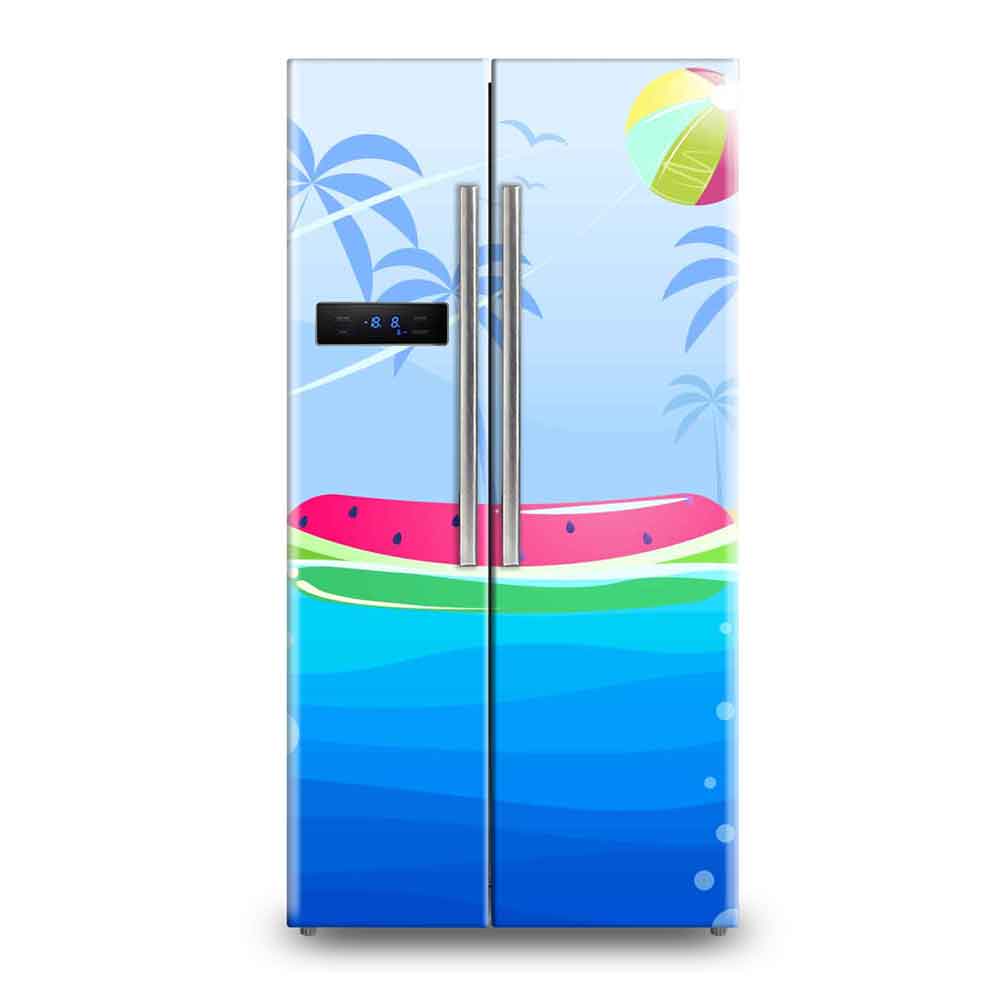 Elegant Dark Marble Stone Finish Fridge Wallpaper Sticker