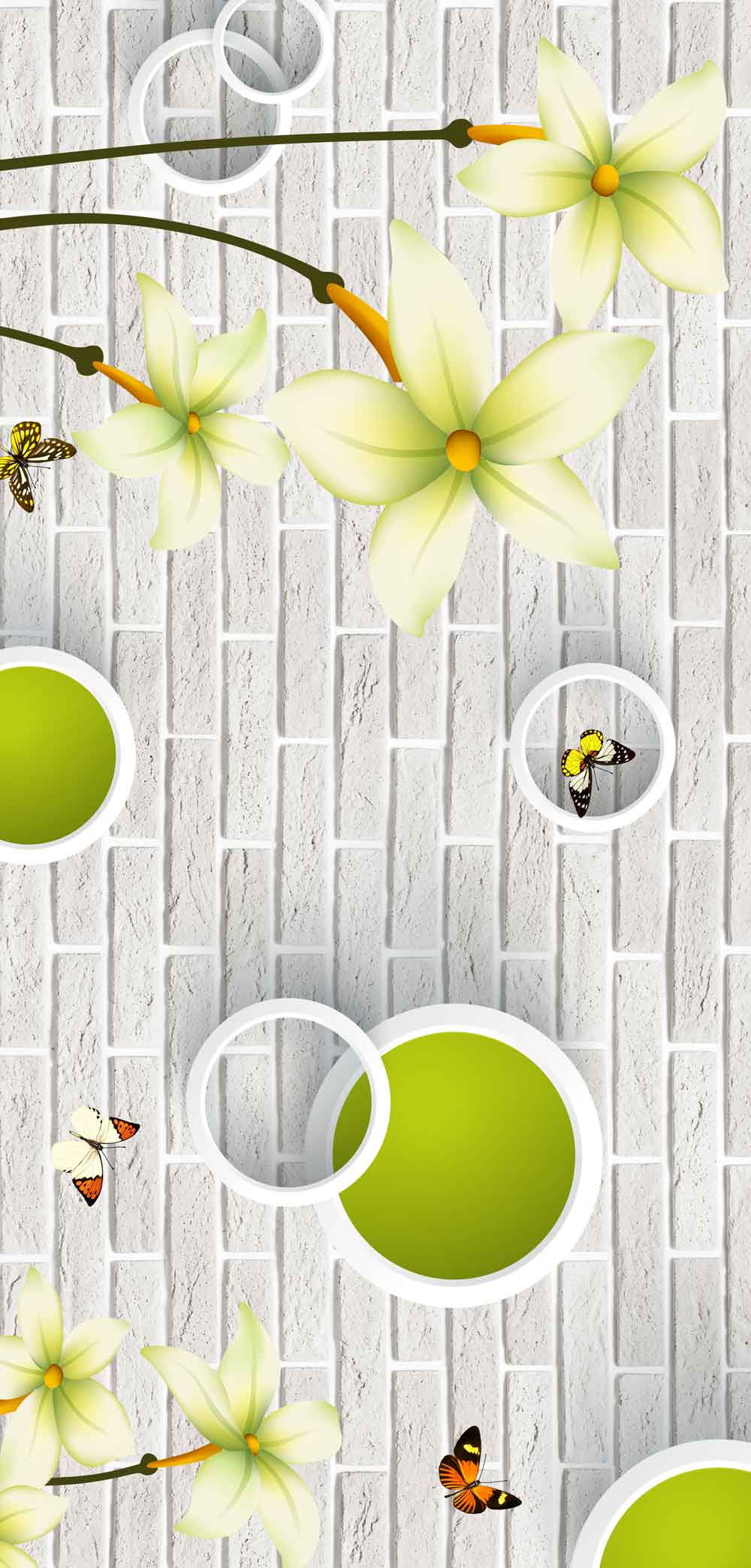 Canvas Groove Tulip Line Art Refrigerator Stickers | Minimalist Fridge Wallpaper – view 2