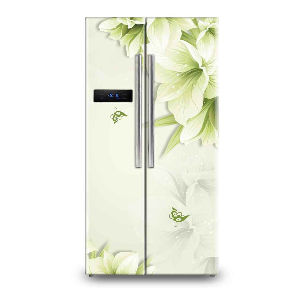 Canvas Groove Soft Floral Bloom Fridge Wallpaper Sticker | Elegant Refrigerator Decals