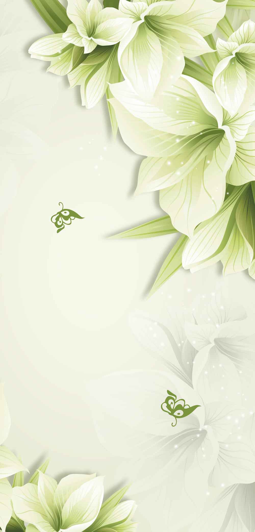 Canvas Groove Soft Floral Bloom Fridge Wallpaper | Elegant Refrigerator Decals – view 2