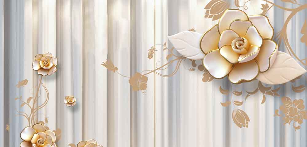 Canvas Groove White Rose Fridge Wrap Stickers | Quirky Coffee Shop Refrigerator Decals – view 2