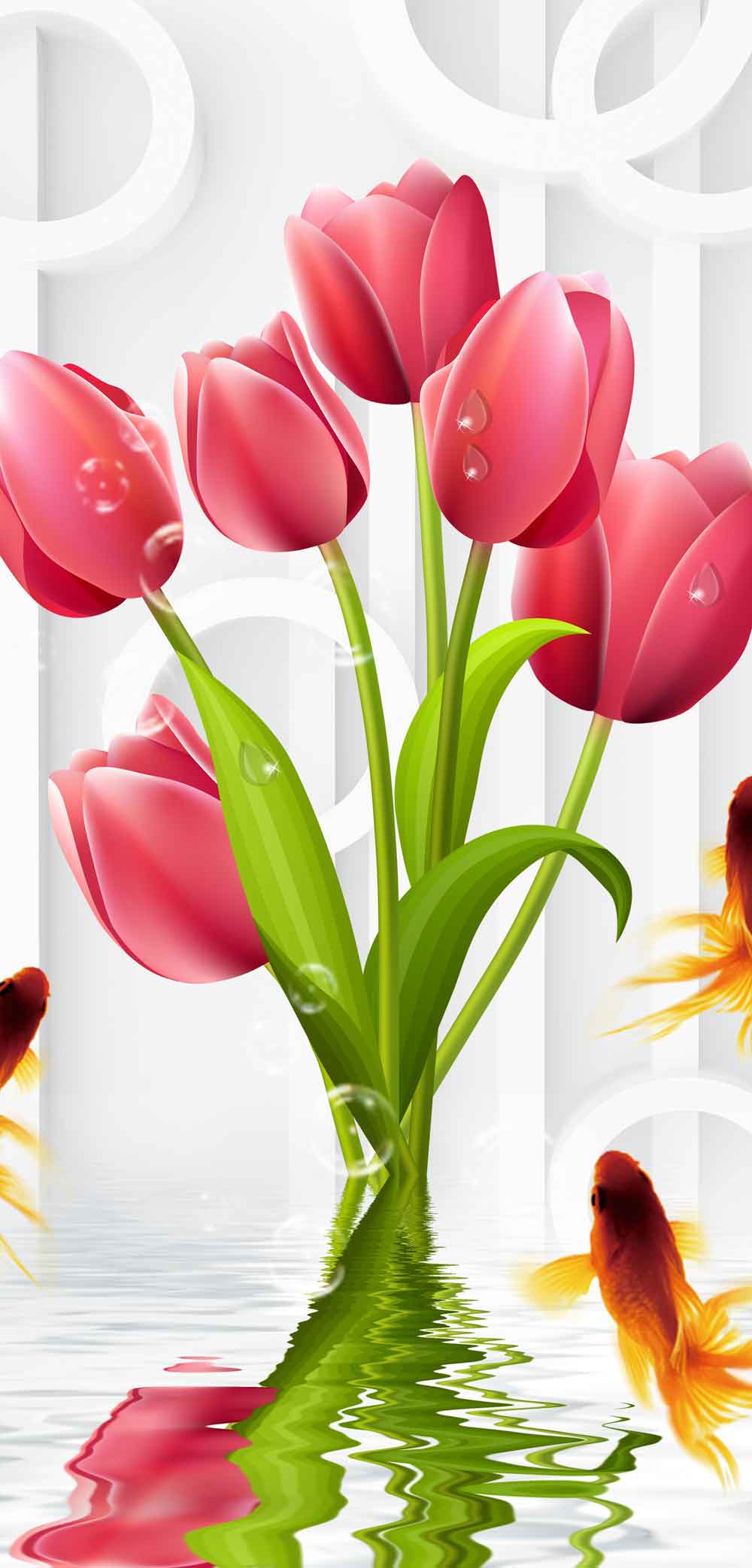 Serene Lotus Lake Fridge Wallpaper - Epic Alpine Landscape Decal – view 2
