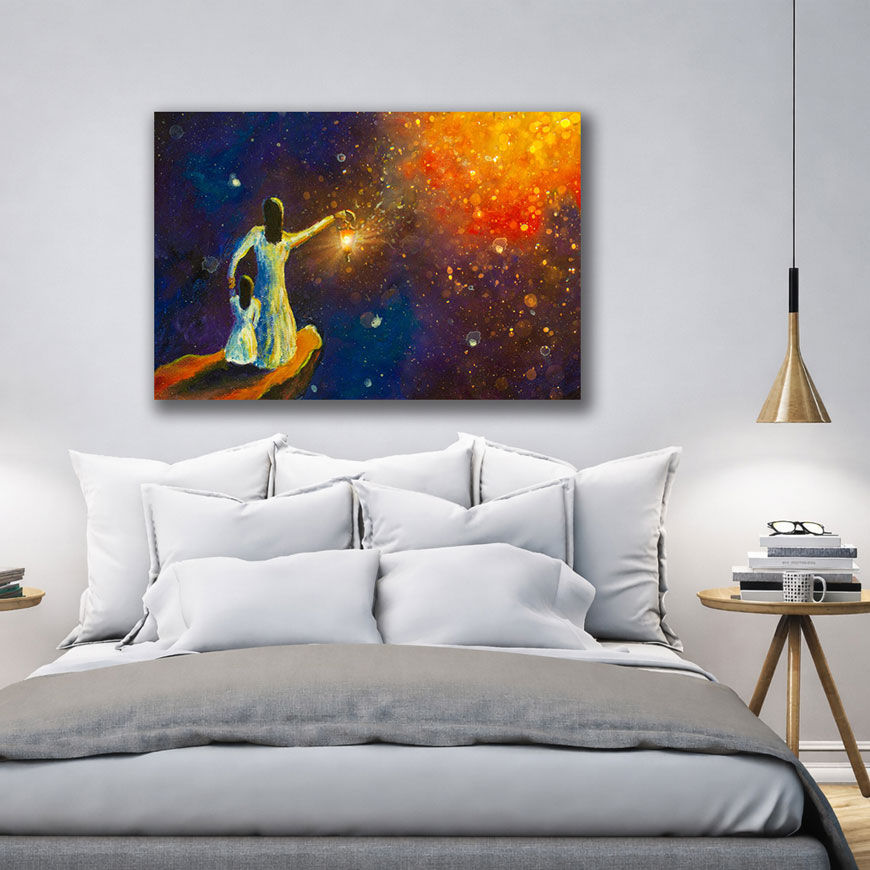 Mother and Baby Canvas Wall Art - Displayed in Office or Study Room - Office Wall Decor India - Canvas Groove India