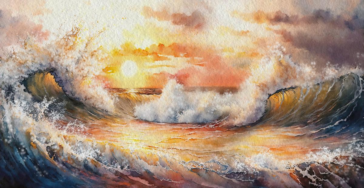 Golden Sunrise Landscape Canvas Wall Art — image 3 of 4
