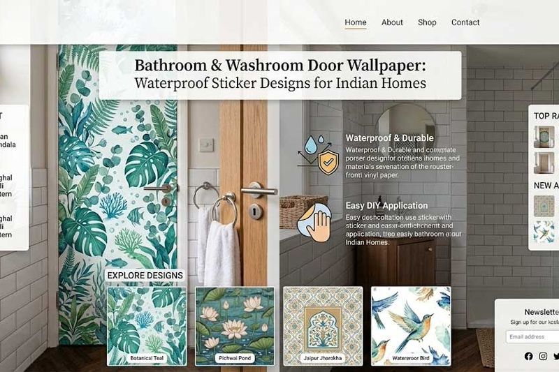Bathroom & Washroom Door Wallpaper: Waterproof Sticker Designs for Indian Homes