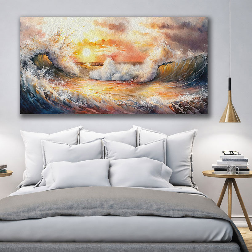 Golden Sunrise Landscape Canvas Wall Art — image 4 of 4
