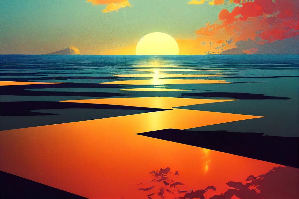 Mountain Sunrise Large Canvas Wall Art – view 3