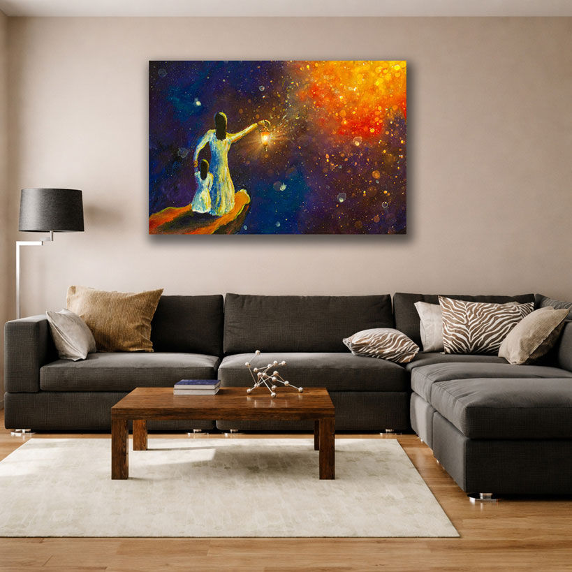 Mother and Baby Canvas Wall Art - Premium Mother & Baby Canvas Print - Close-up View - Canvas Groove India