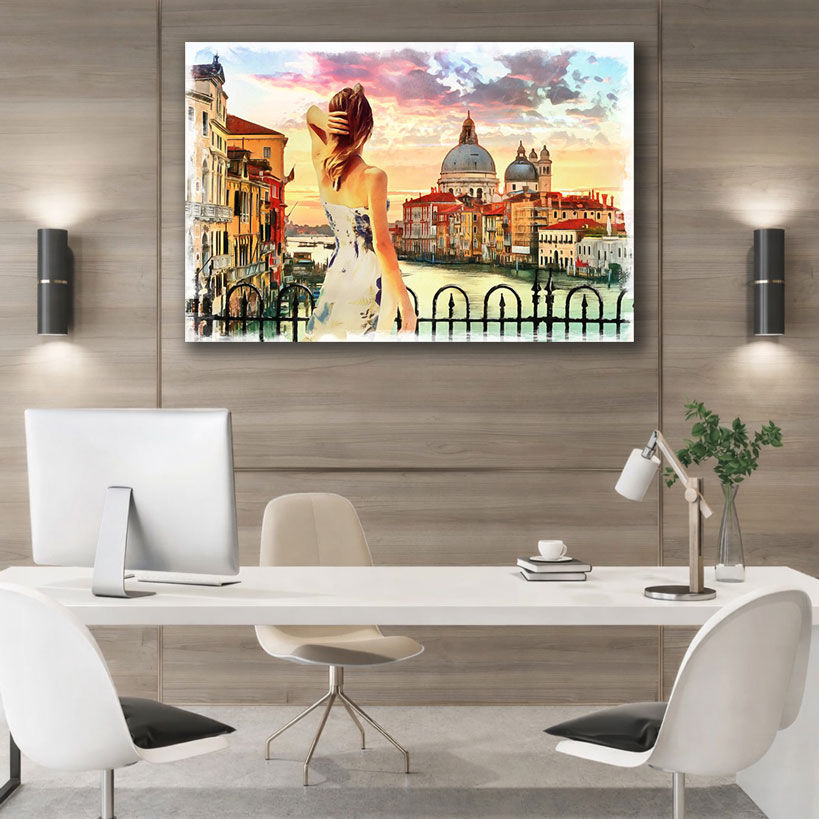 Contemporary Cityscape Canvas Painting – view 4