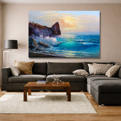Treeline Sunrise Abstract Framed Canvas – view 3