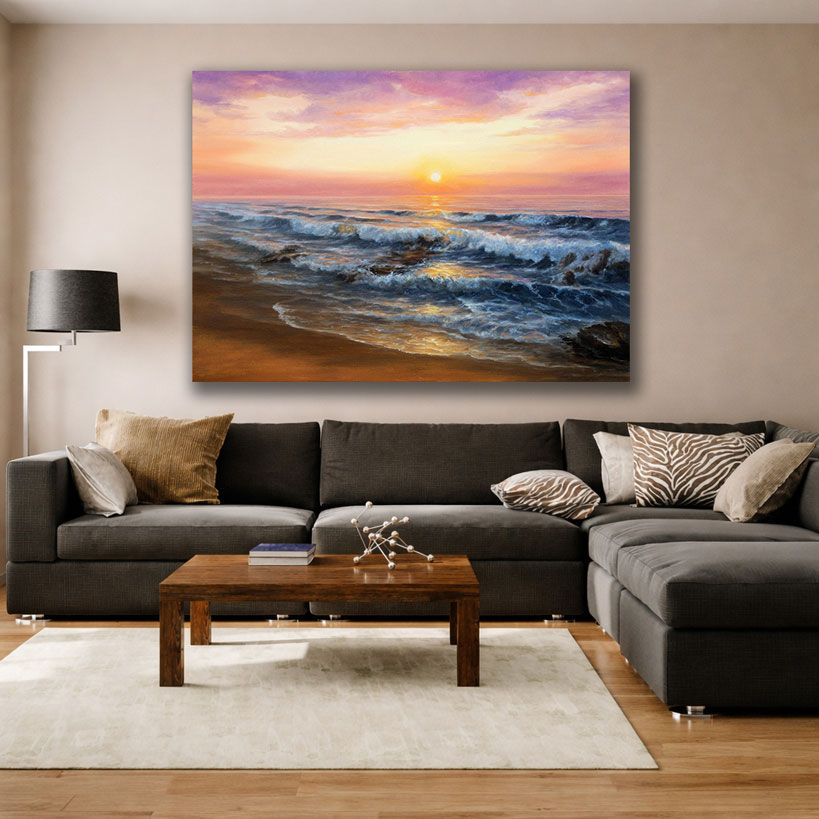 Peaceful Dawn Rustic Canvas Painting — image 3 of 4