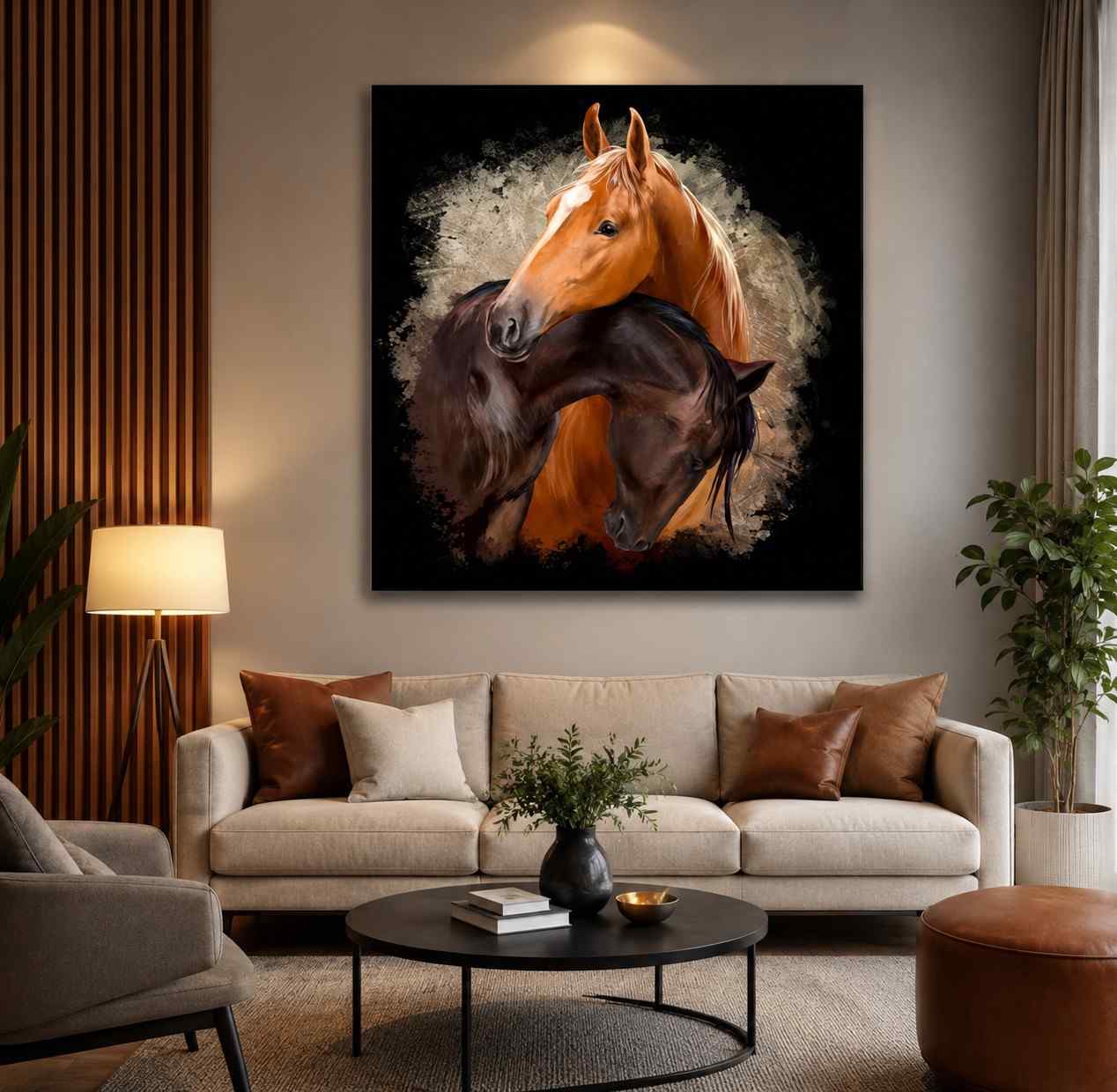seven horses painting direction in home