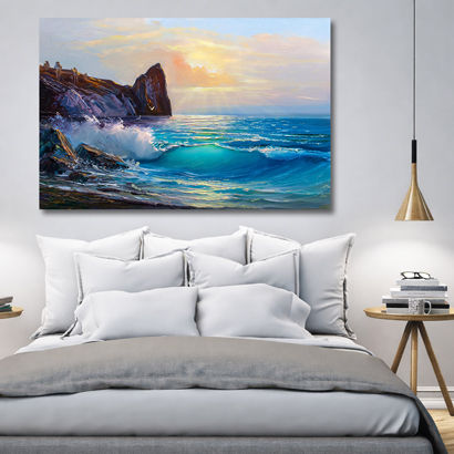 Treeline Sunrise Abstract Framed Canvas – view 4