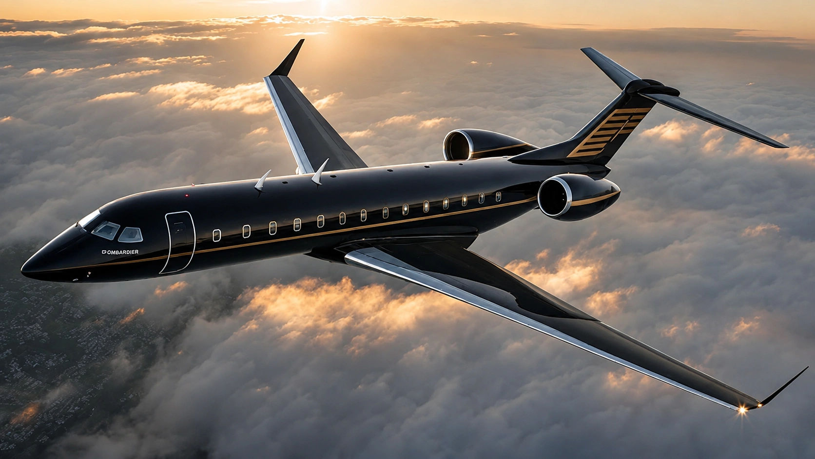 Bombardier Global 8000 aircraft in flight