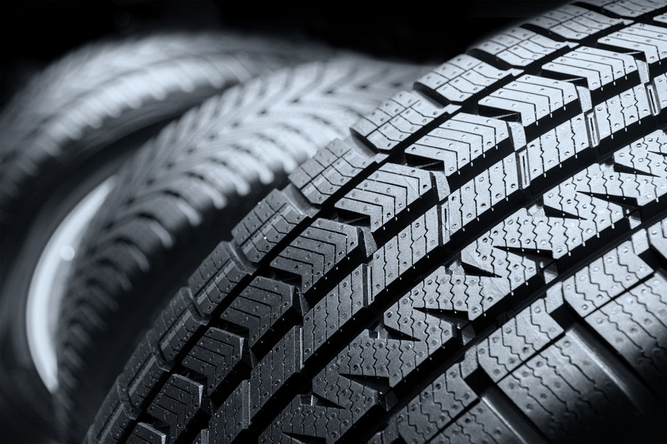 Tyre tread pattern showcasing the intricate design on a tyre surface