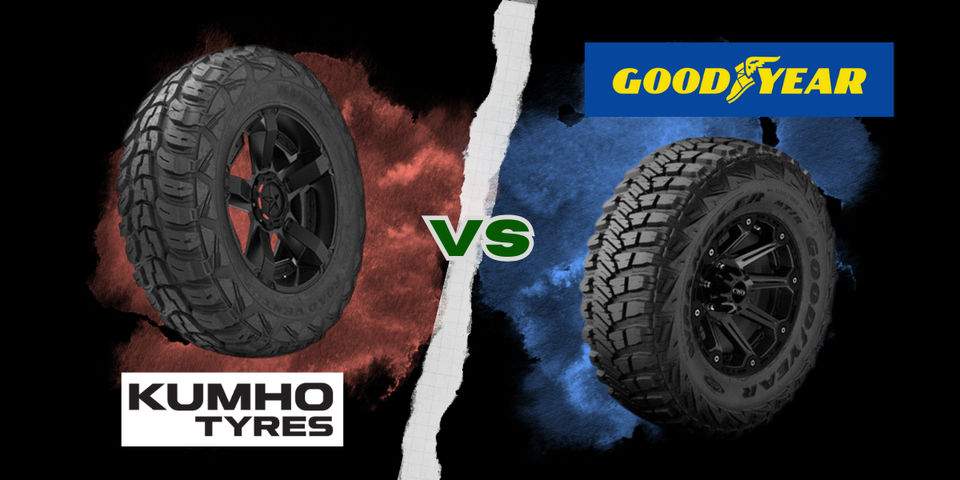 Comparing two prominent tyre brands, Kumho and Goodyear, side by side