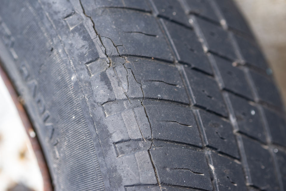 Sidewall cracking affecting the structural integrity of tyres