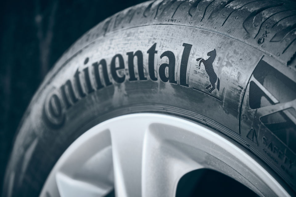 Close-up image of high-performance Continental tyres