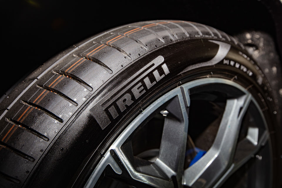 A detailed shot highlighting Pirelli's high-quality tyre