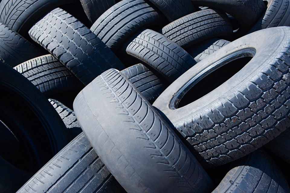 Pile of tyre awaiting proper disposal through recycling