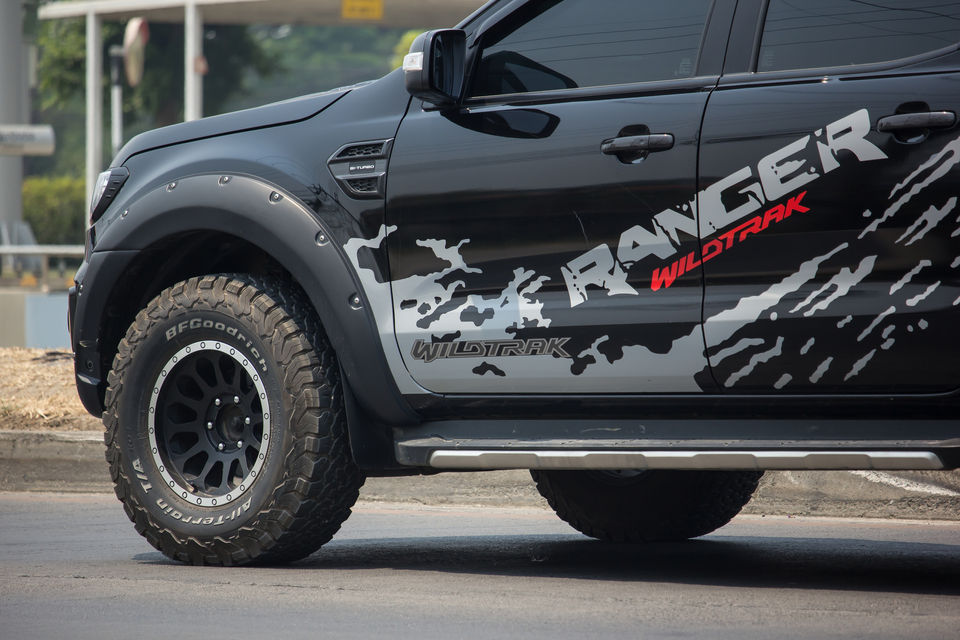 A Ford Ranger Wildtrak on the highway