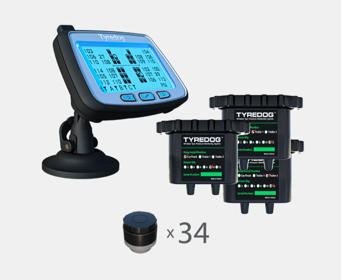 TyreDog TPMS model with up to 34 sensors