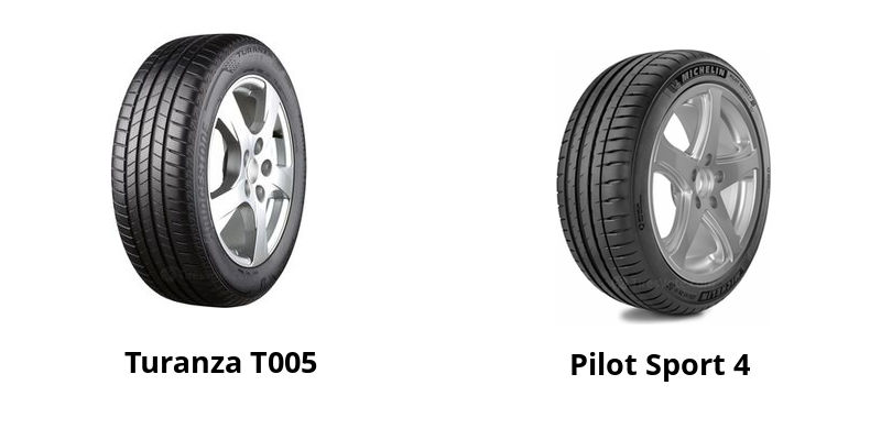 Bridgestone Turanza T005 vs Michelin Pilot Sport 4