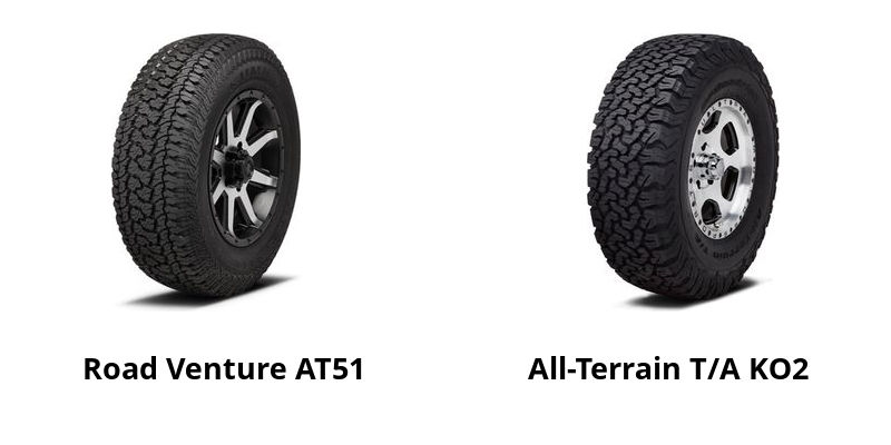 Kumho Road Venture AT51 vs BFGoodrich All-Terrain T/A KO2