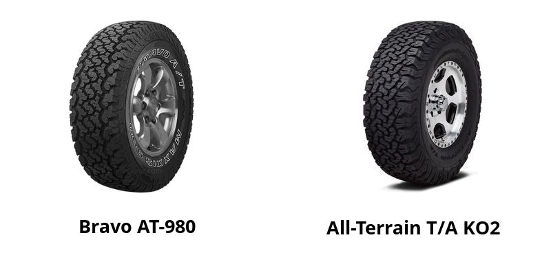 Maxxis Bravo AT-980 vs BFGoodrich All-Terrain T/A KO2