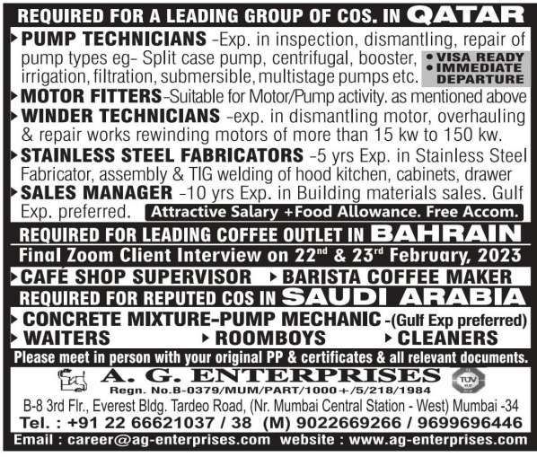 Qatar, Bahrain & Saudi Arabia jobs