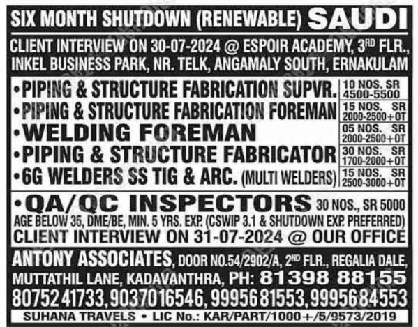 7. Shutdown Project in Saudi Arabia