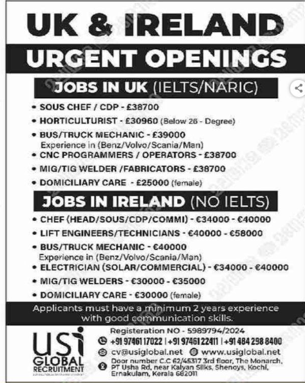 UK and Ireland Jobs