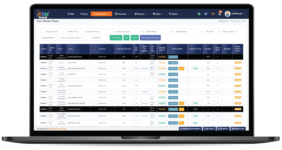 Supplier Payment for B2B Travel Agency