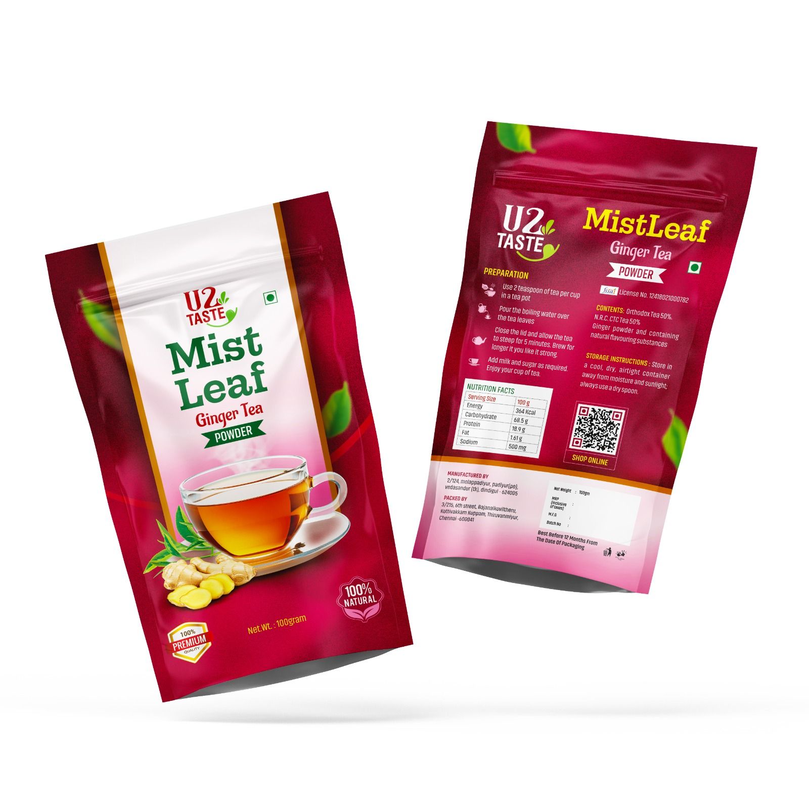 Mistleaf Ginger Tea Powder — order at u2taste.com