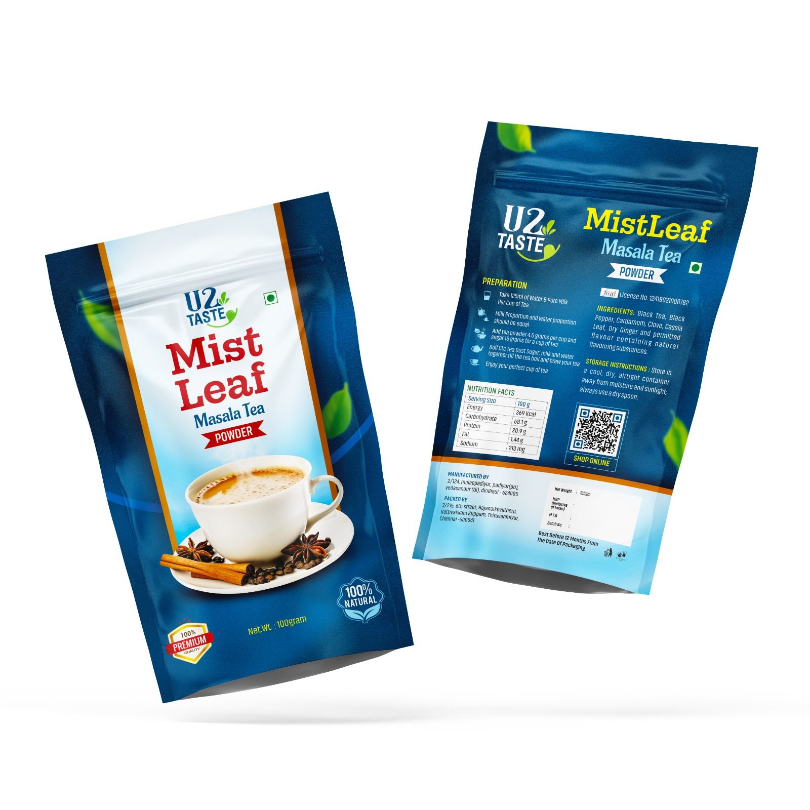 Mistleaf Masala Tea Powder — order at u2taste.com