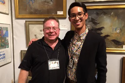 Allen He and Books of Wonder's owner Peter Glassman