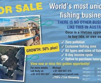 Fish & Seafood Processor Located On Wa's Fishing Coast Two 60ft Boats Plus Exclusive Quota Incl - Massive Growth Potential -freehold Only $7,500,000